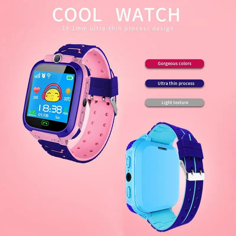 Montre Intelligente SOS enfants: appel vocal, appel GPS localisation,  photo étanche, écran tactile;cadeau pour garçons filles