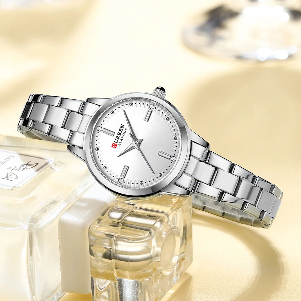 Montre à quartz pour femme en acier inoxydable étanche pour femmes