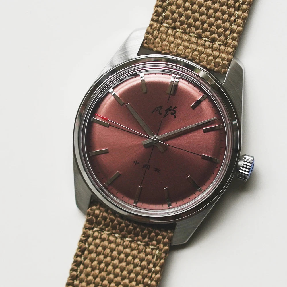 Montre Merkur à cadran saumon vintage, mécanique à remontage manuel pour hommes