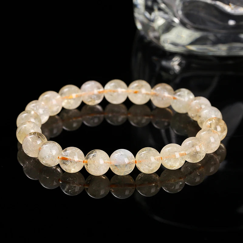 Bracelets en perles de citrine en pierre naturelle pour femmes Bijoux de mode Reiki