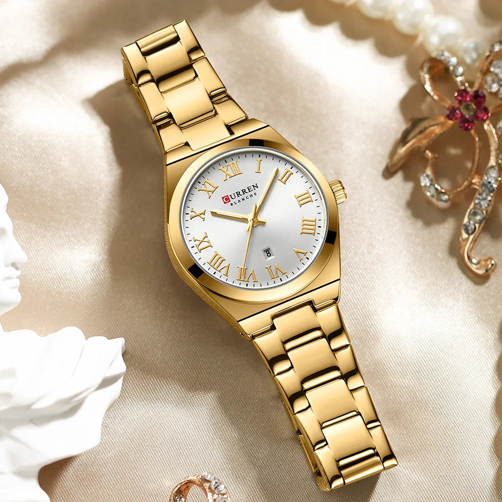 Montres de luxe en acier inoxydable Quartz pour femmes