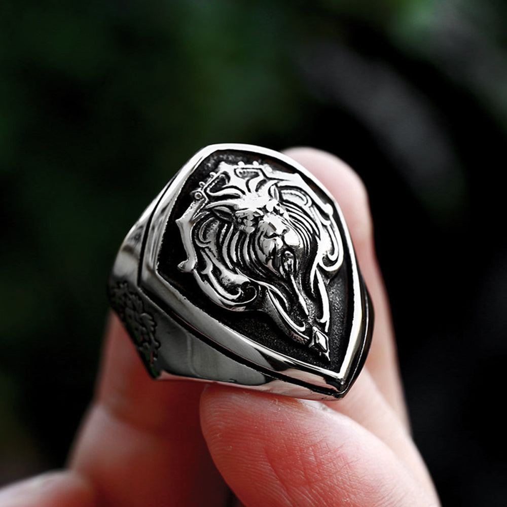 Bague tête de lion en acier inoxydable punk pour hommes et garçons, de motard uniques Hip Hop, bijoux amulette à la mode, cadeau en gros