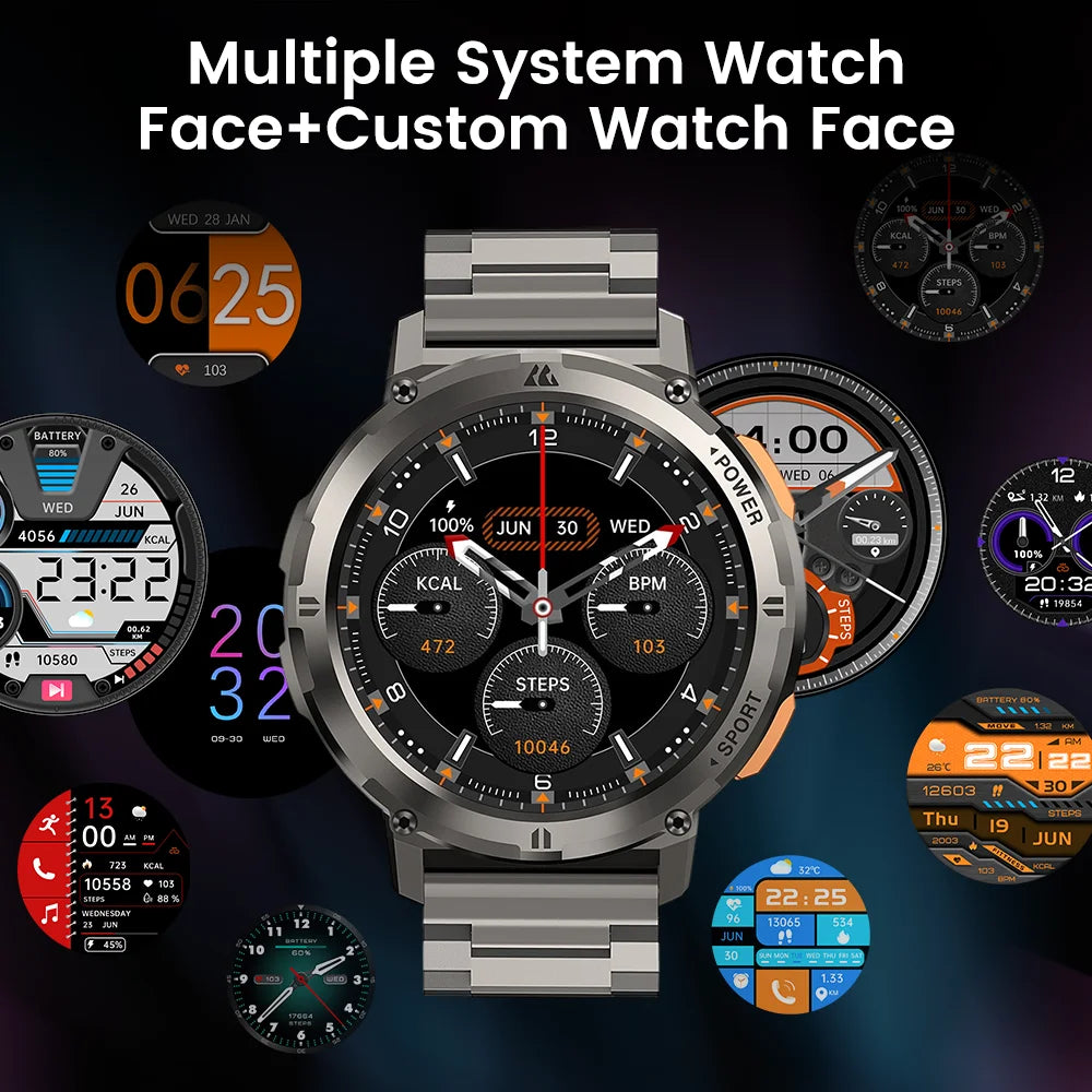 Montre intelligente 2024 spéciale pour hommes Smartwatch AI Voice Bluetooth Appel Étanche