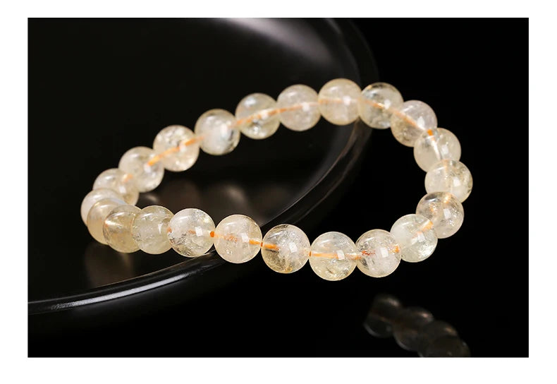 Bracelets en perles de citrine en pierre naturelle pour femmes Bijoux de mode Reiki