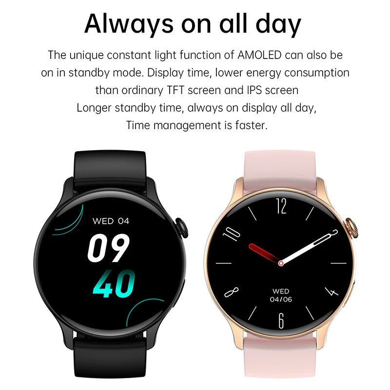 Montre Xiaomi Mijia intelligente pour femmes avec appels Bluetooth, affichage permanent de l'heure, de la fréquence cardiaque, sports, surveillance de la santé Musique GT4