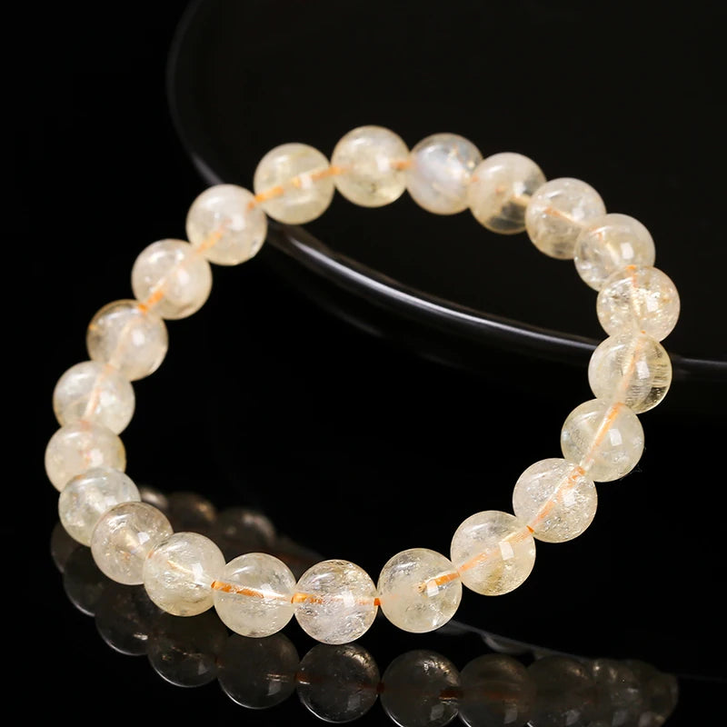 Bracelets en perles de citrine en pierre naturelle pour femmes Bijoux de mode Reiki