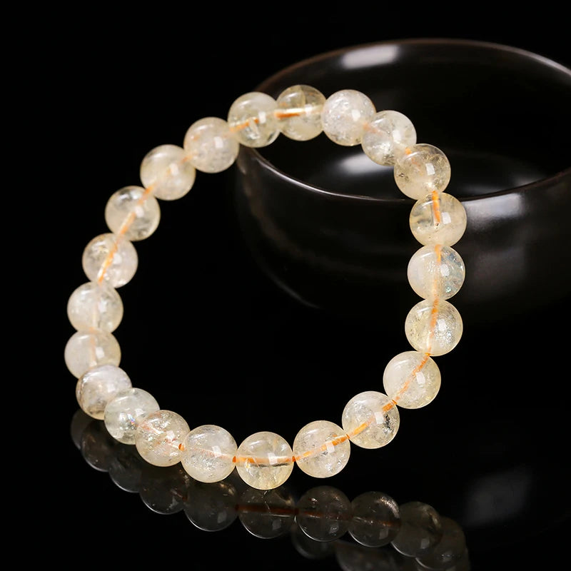 Bracelets en perles de citrine en pierre naturelle pour femmes Bijoux de mode Reiki