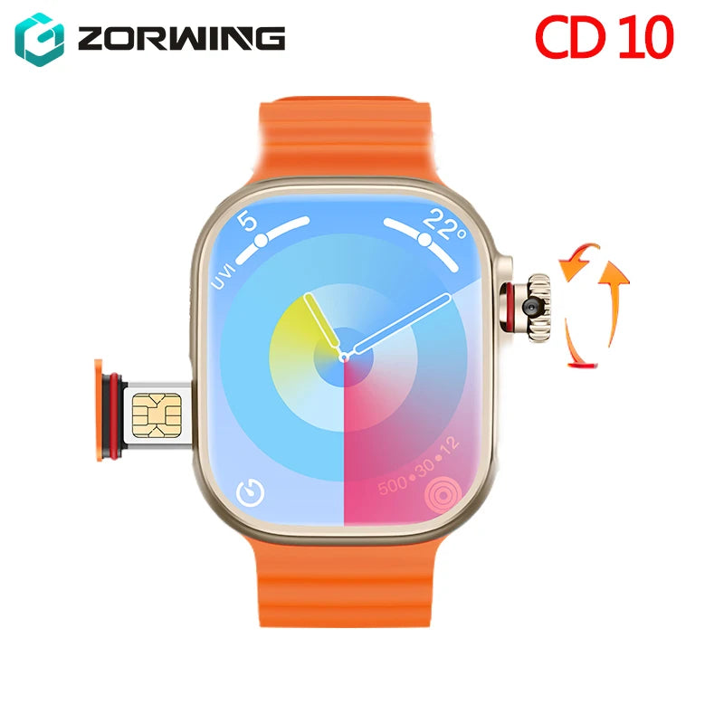 Montre Intelligente avec carte cellulaire CD10 version Eurasienne  2GB RAM AMOLED Wifi GPS 32GB ROM Position APP Bluetooth hommes et femmes sans fil 2024