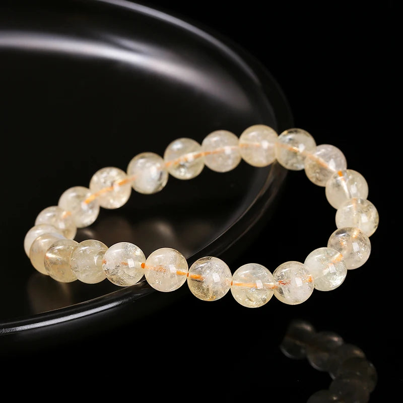 Bracelets en perles de citrine en pierre naturelle pour femmes Bijoux de mode Reiki