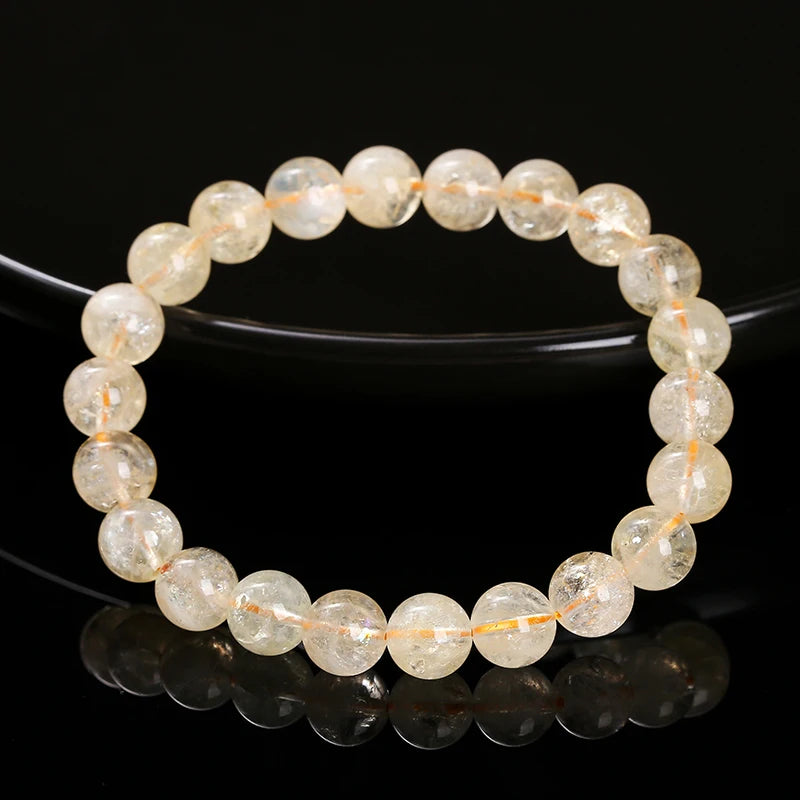 Bracelets en perles de citrine en pierre naturelle pour femmes Bijoux de mode Reiki