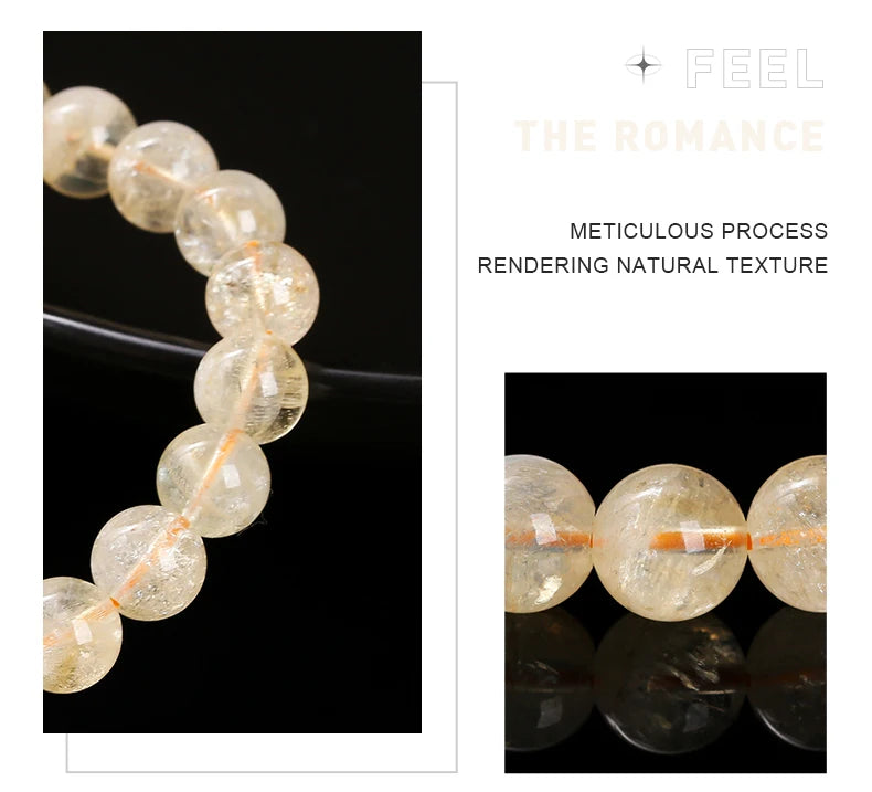 Bracelets en perles de citrine en pierre naturelle pour femmes Bijoux de mode Reiki