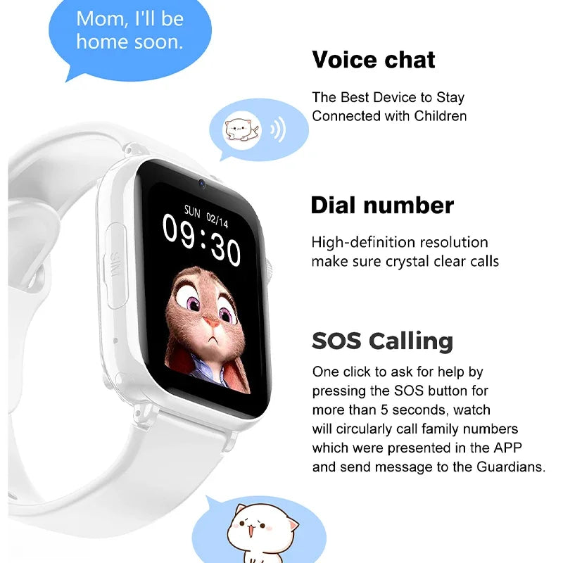 Montre intelligente Xiaomi Mijia 4G étanche SOS GPS Localisation Tracker appel vidéo Chat caméra carte SIM  pour enfants