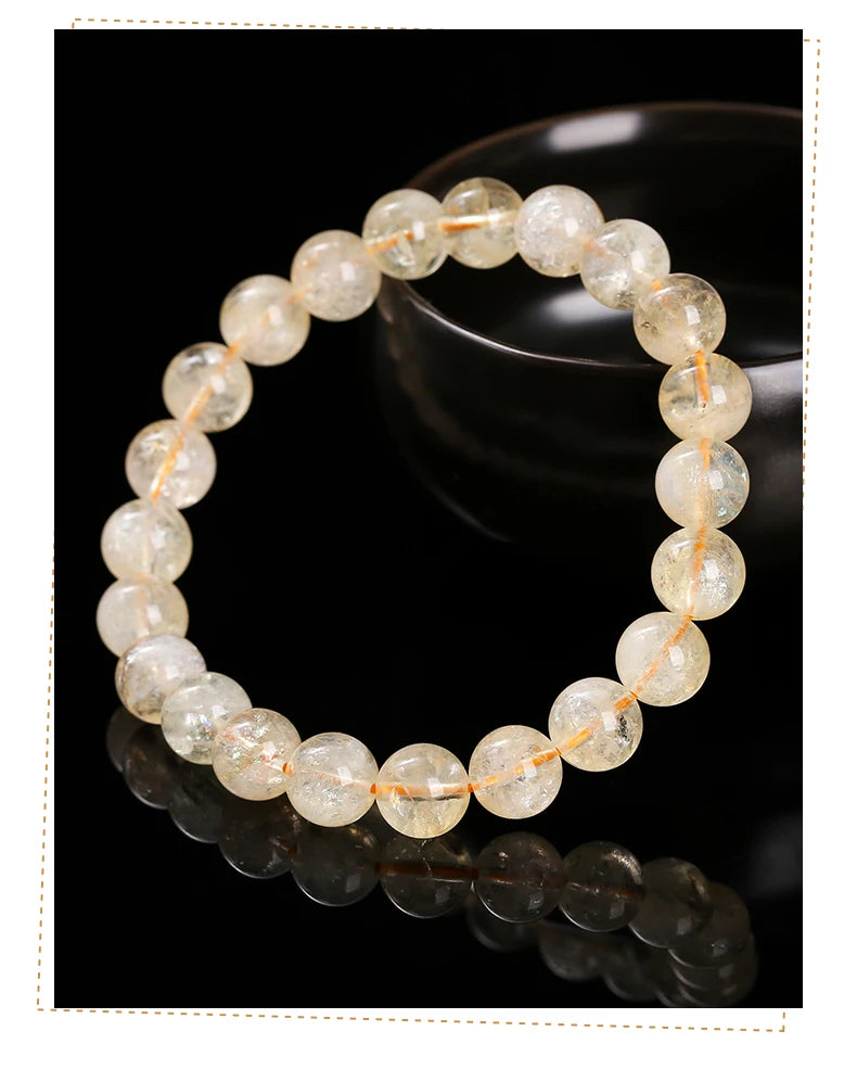 Bracelets en perles de citrine en pierre naturelle pour femmes Bijoux de mode Reiki