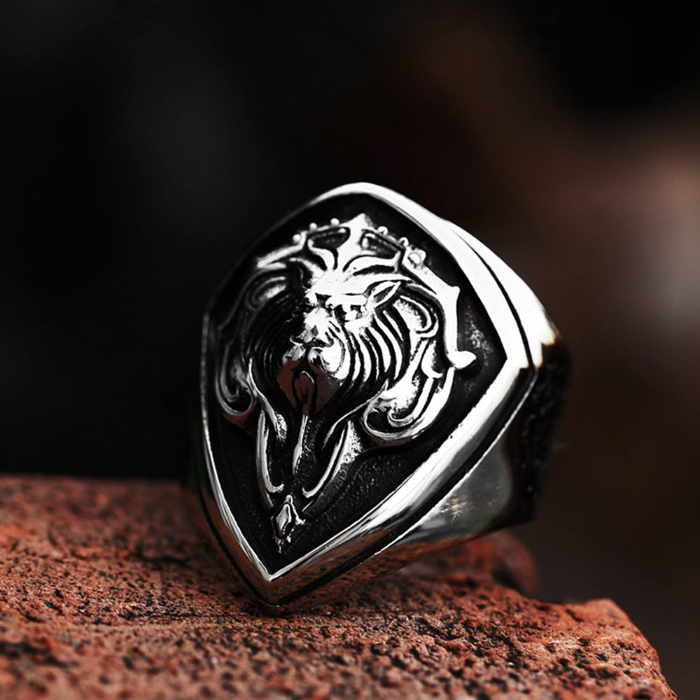 Bague tête de lion en acier inoxydable punk pour hommes et garçons, de motard uniques Hip Hop, bijoux amulette à la mode, cadeau en gros