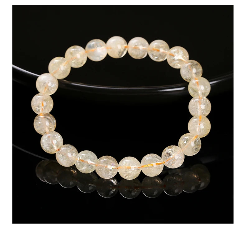 Bracelets en perles de citrine en pierre naturelle pour femmes Bijoux de mode Reiki